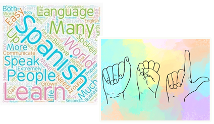 Spanish and Sign Language graphic